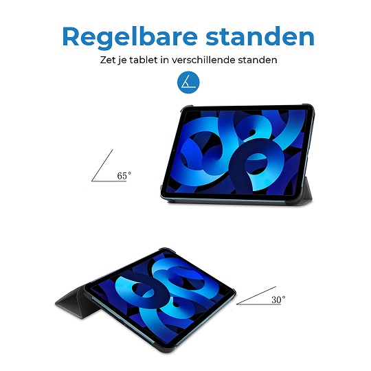Bekijk afbeelding 2 van Tablet case voor Apple iPad 10 10.9 (2022), Zwart + Screenprotector
